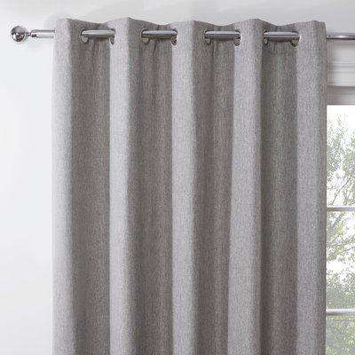 Emerson Steel Grey Eyelet Curtains Grey