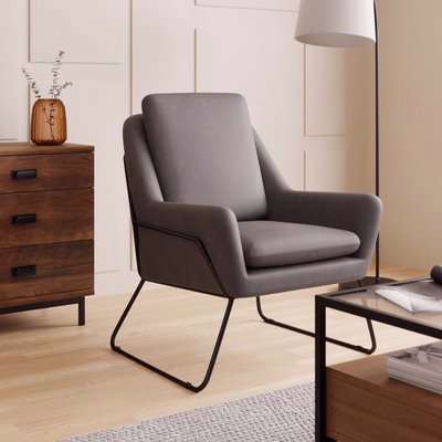 Ferne II Faux Leather Accent Chair Grey