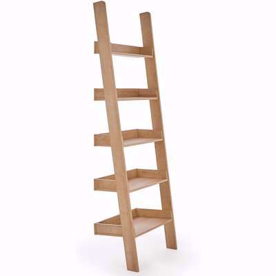 Fulton Oak Effect Ladder Bookcase Brown