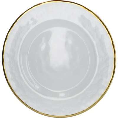 Gold Rim Glass Charger Plate Clear