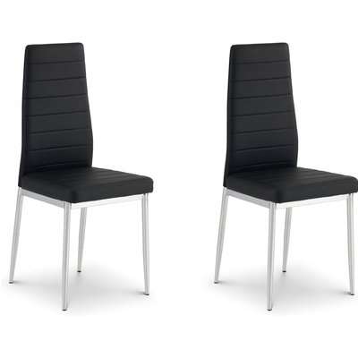 Greenwich Set of 2 Dining Chairs Black PU Leather Black