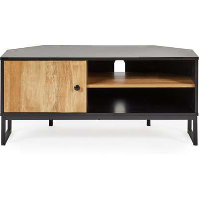 Greenwich Corner TV Stand Black and Brown