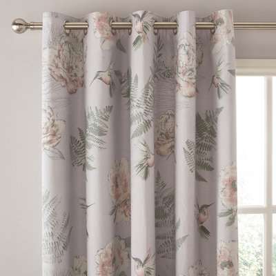 Heavenly Hummingbird Blush Shower Curtain White/Pink/Green