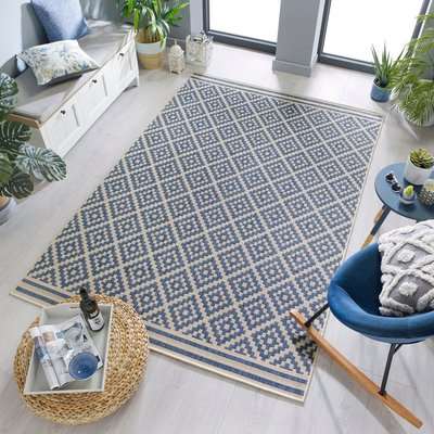 Moretti Indoor Outdoor Rug Blue and Grey