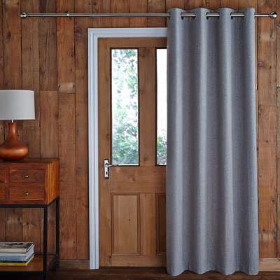 Jennings Grey Thermal Door Curtain Grey