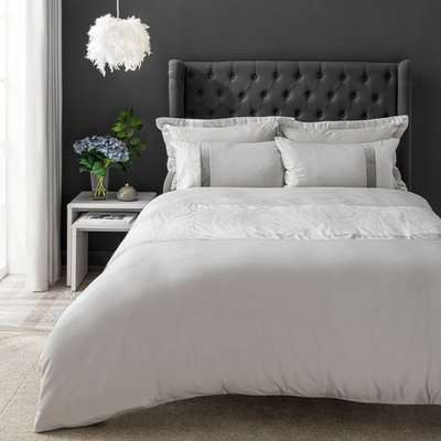 Keeley Silver Jacquard Duvet Cover and Pillowcase Set Silver