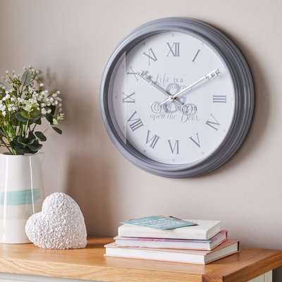 Key 40cm Wall Clock Grey Grey