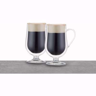La Cafetiere Set of 2 Double Walled Irish Coffee Glasses Clear