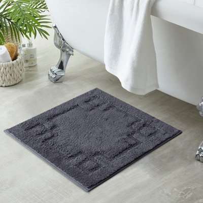 Luxury Cotton Charcoal Shower Mat Charcoal