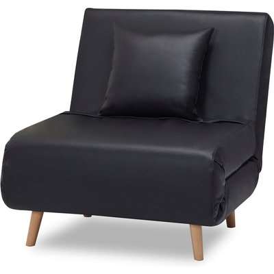 Macy Faux Leather Chair Bed Black