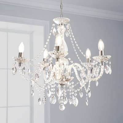 Marie Therese 5 Light Integrated LED Chrome Chandelier Chrome