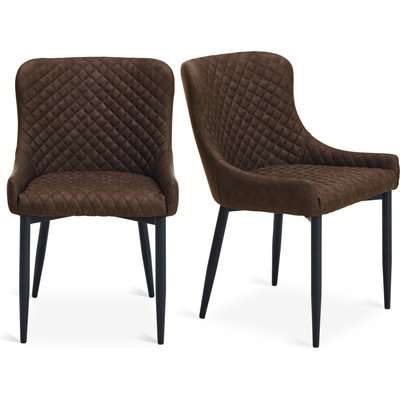 Montreal Set of 2 Dining Chairs Brown