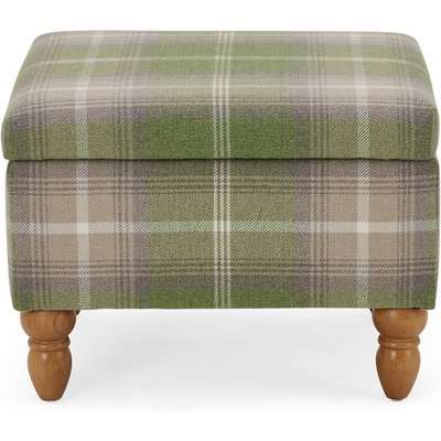 Oswald Check Storage Footstool Green