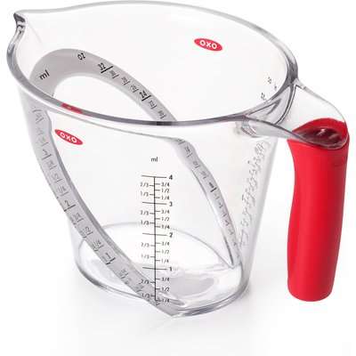OXO 4 Cup 1 Litre Angled Measuring Jug Clear and Red