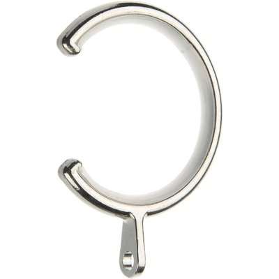 Pack of 6 28mm Bay Pole Passover Curtain Rings Satin Silver