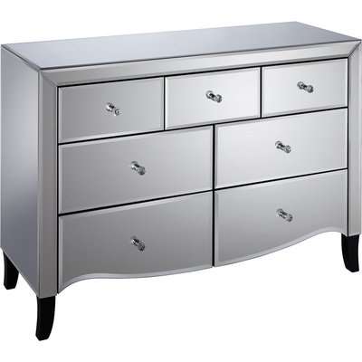 Palermo 3 Over 4 Drawer Chest Silver