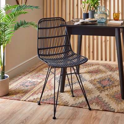 Pax Set of 2 Rattan Dining Chairs Black