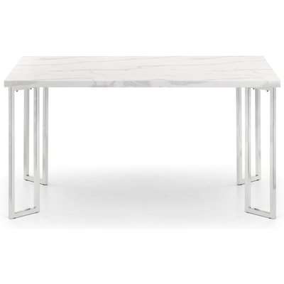 Positano Marble & Chrome Dining Table Silver