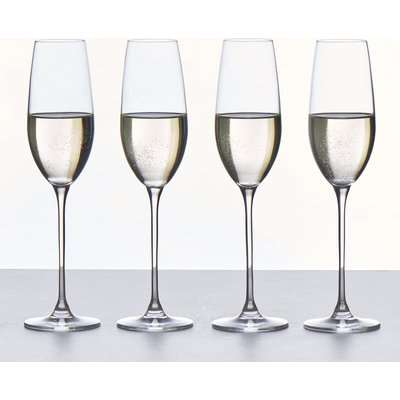 Set of 4 Pure Champagne Flutes Clear