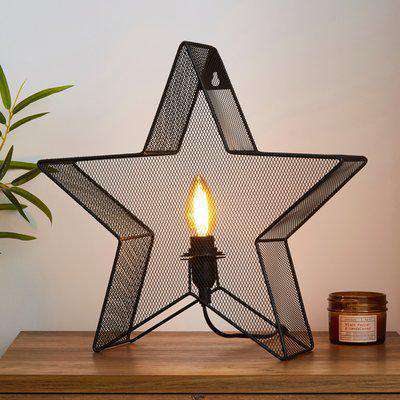 Saron Star Table And Easy Fit Wall Light Black
