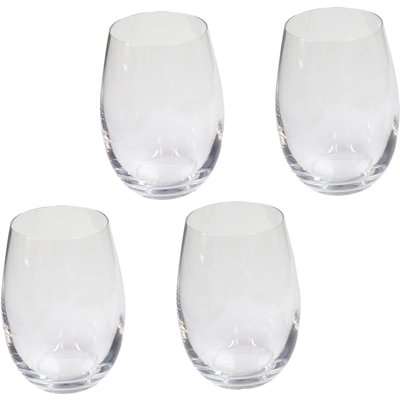 Set of 4 Stemless Wine Glasses Clear