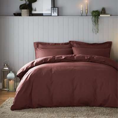 Soft & Cosy Luxury Brushed Cotton Claret Duvet Cover and Pillowcase Set Red