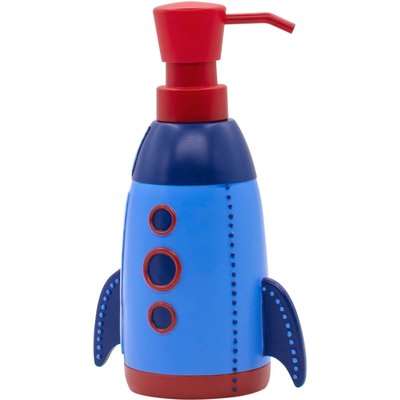 Space Rocket Soap Dispenser Blue and Red