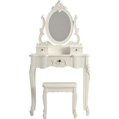 Toulouse Ivory Dressing Table Set White