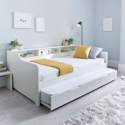 Tyler Single Guest Bed with Trundle - White White