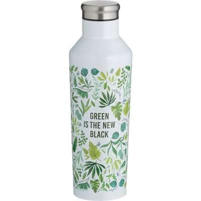Typhoon 500ml Double Wall Insulated Water Bottle Green, White and Silver
