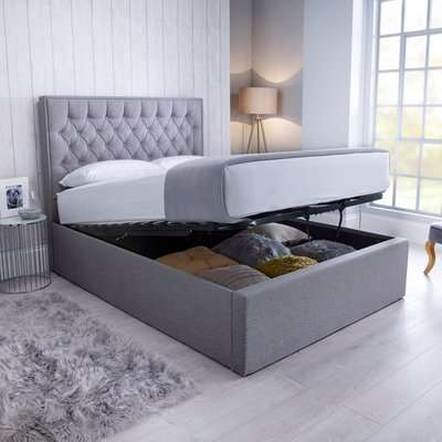 Wilson Fabric Ottoman Bed - Grey Grey