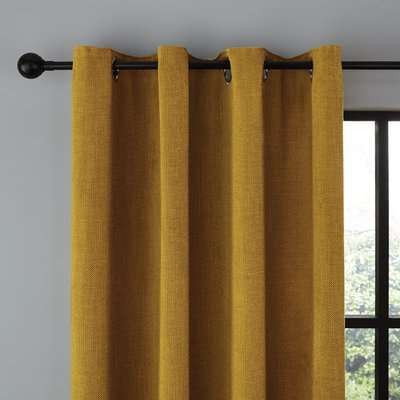 Wynter Old Gold Thermal Eyelet Curtains Gold