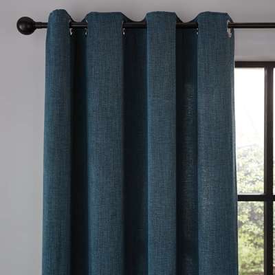 Wynter Teal Thermal Eyelet Curtains Blue