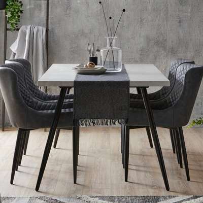 Zuri Concrete Effect Rectangular Dining Table Grey