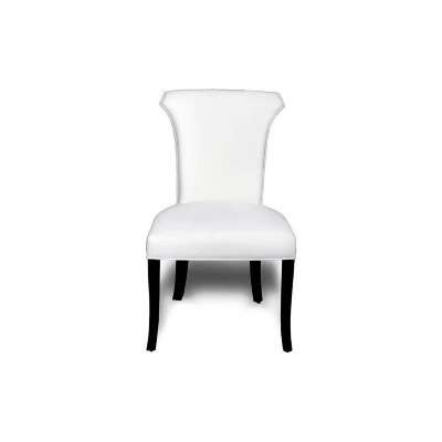 Earl Upholstered Curved Dining Chair with Wooden Black Legs