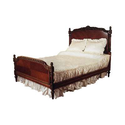 Eastone Classic Wooden Veneered Bed Hand Carved Wood