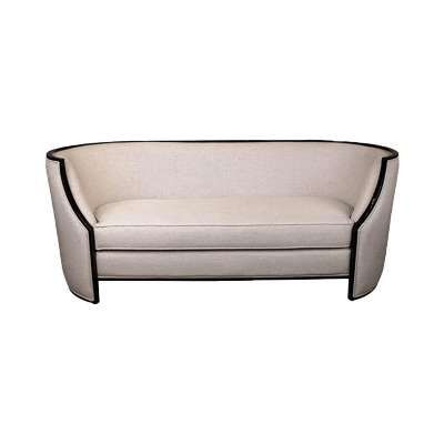 Frisco Upholstered Wooden Frame Cream Linen Sofa
