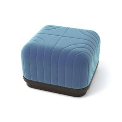 Lorna Upholstered Square Pouf with Wooden Base