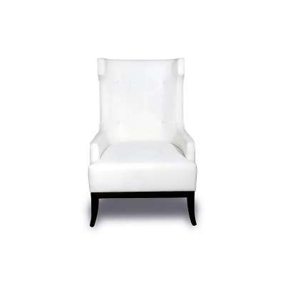 Ruby Upholstered Wingback Armchair with Black Legs
