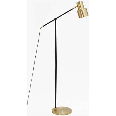 Brass and Matte Black Floor Lamp - brass and black