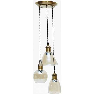 Brass Cluster Pendant - clear
