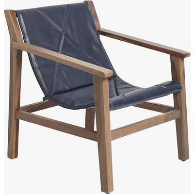 Leather Sling Back Chair - grey & navy