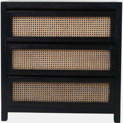 Noir Cane Chest Of Drawers - Rattan