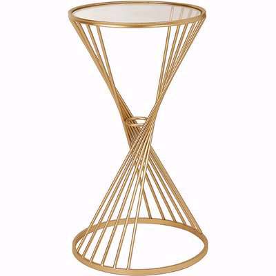 Cadence Twisted Hourglass Large Side Table Gold