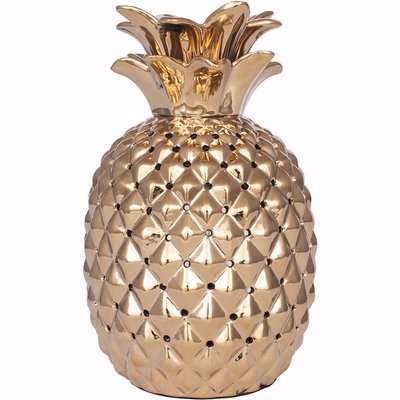 Pineapple Metallic Ceramic Table Lamp Gold