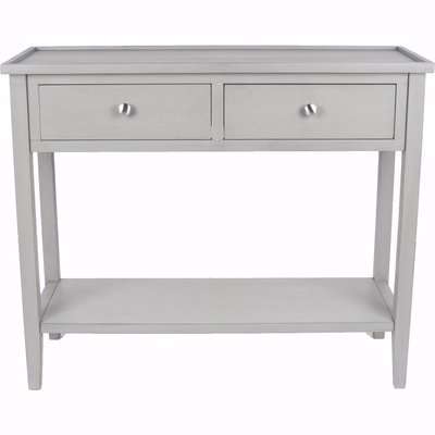 Vermont 2-Drawer Grey Pine Antique Style Console Table Grey