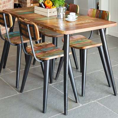 Albion Small Rectangular Dining Table In Reclaimed Wood