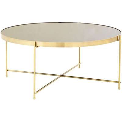 Alluras Coffee Table In Bronze With Black Mirror Top