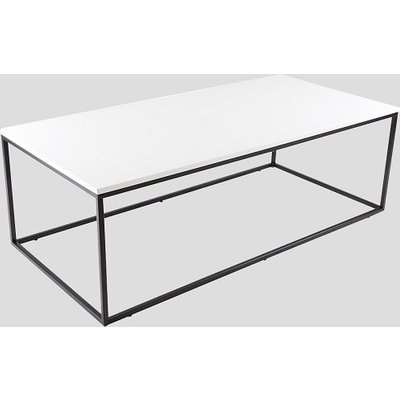 Alpen Coffee Table In White High Gloss With Black Metal Frame