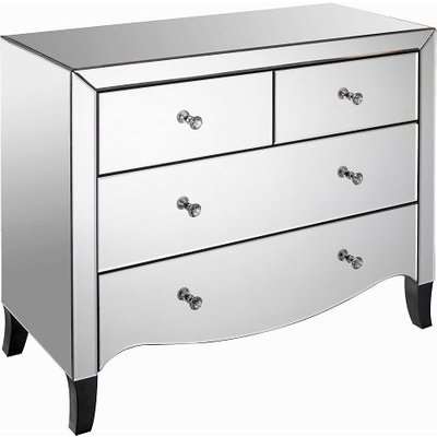 Valentica Mirrored Wide Chest of Drawers With 5 Drawers